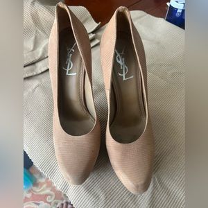 YSL Embossed Snakeskin Platform Heels